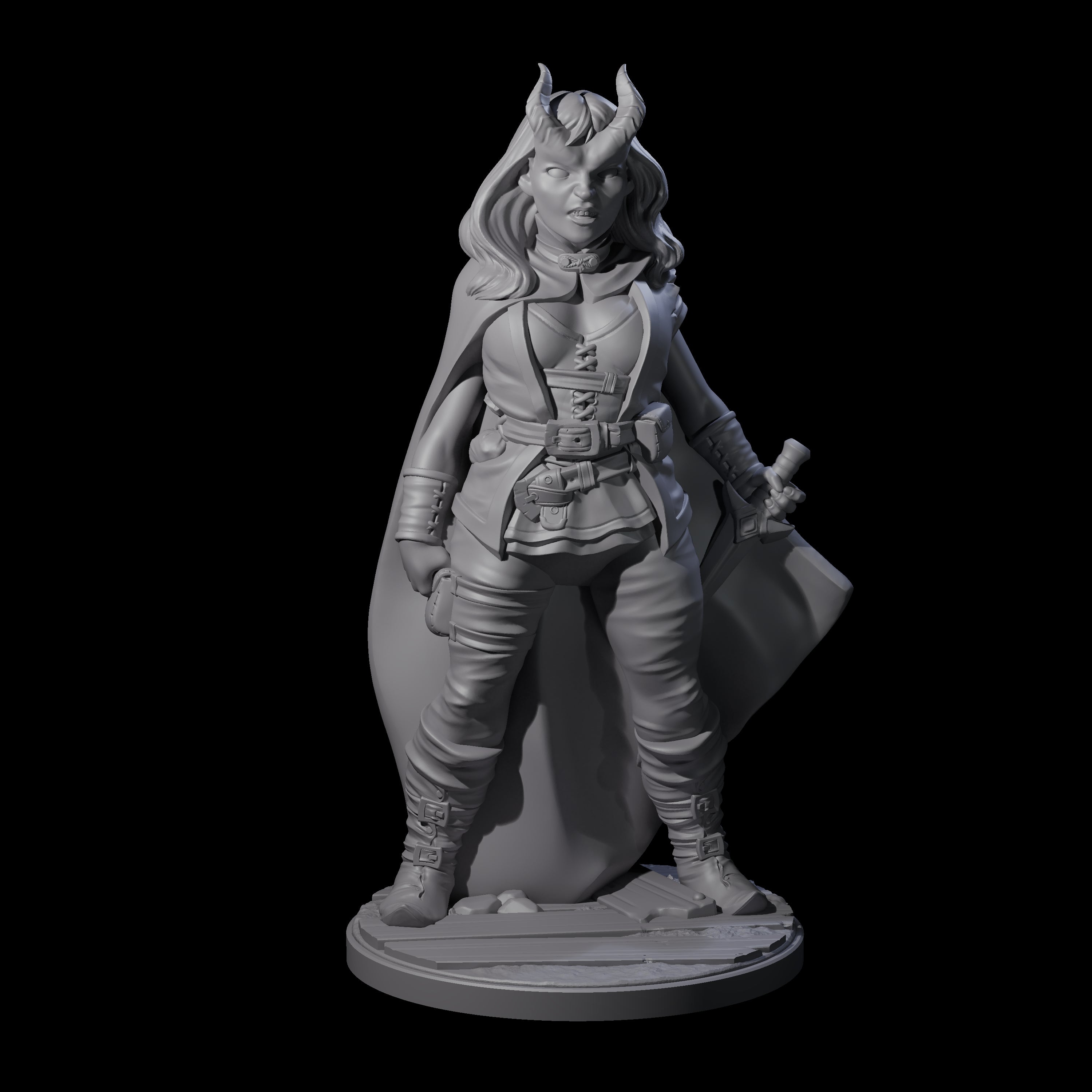 Cunning Tiefling Rogue Miniature for Dungeons and Dragons, Pathfinder or other TTRPGs