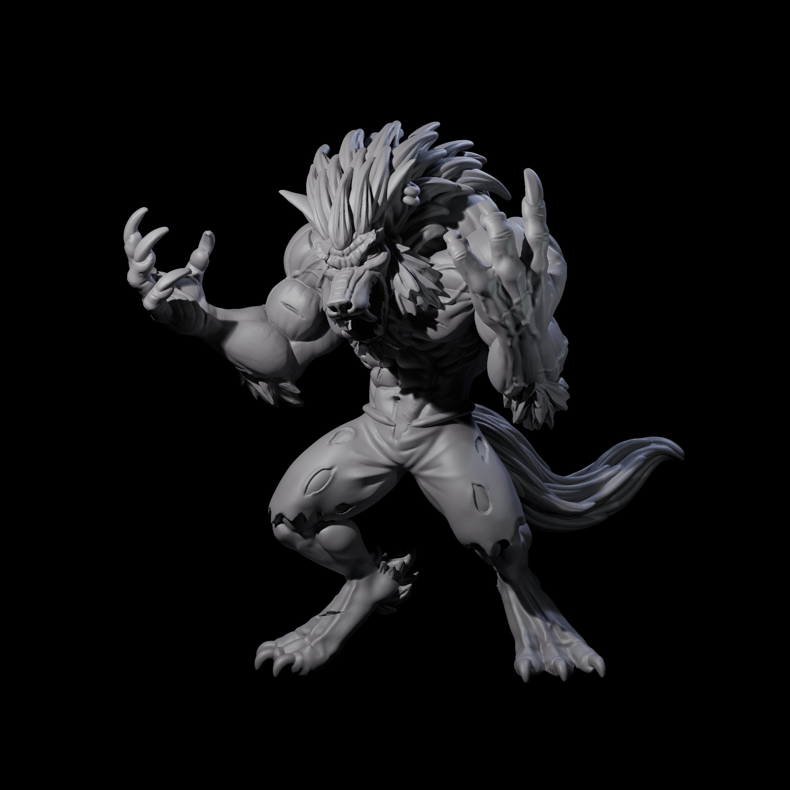 Cursing Werewolf Miniature for Dungeons and Dragons, Pathfinder or other TTRPGs