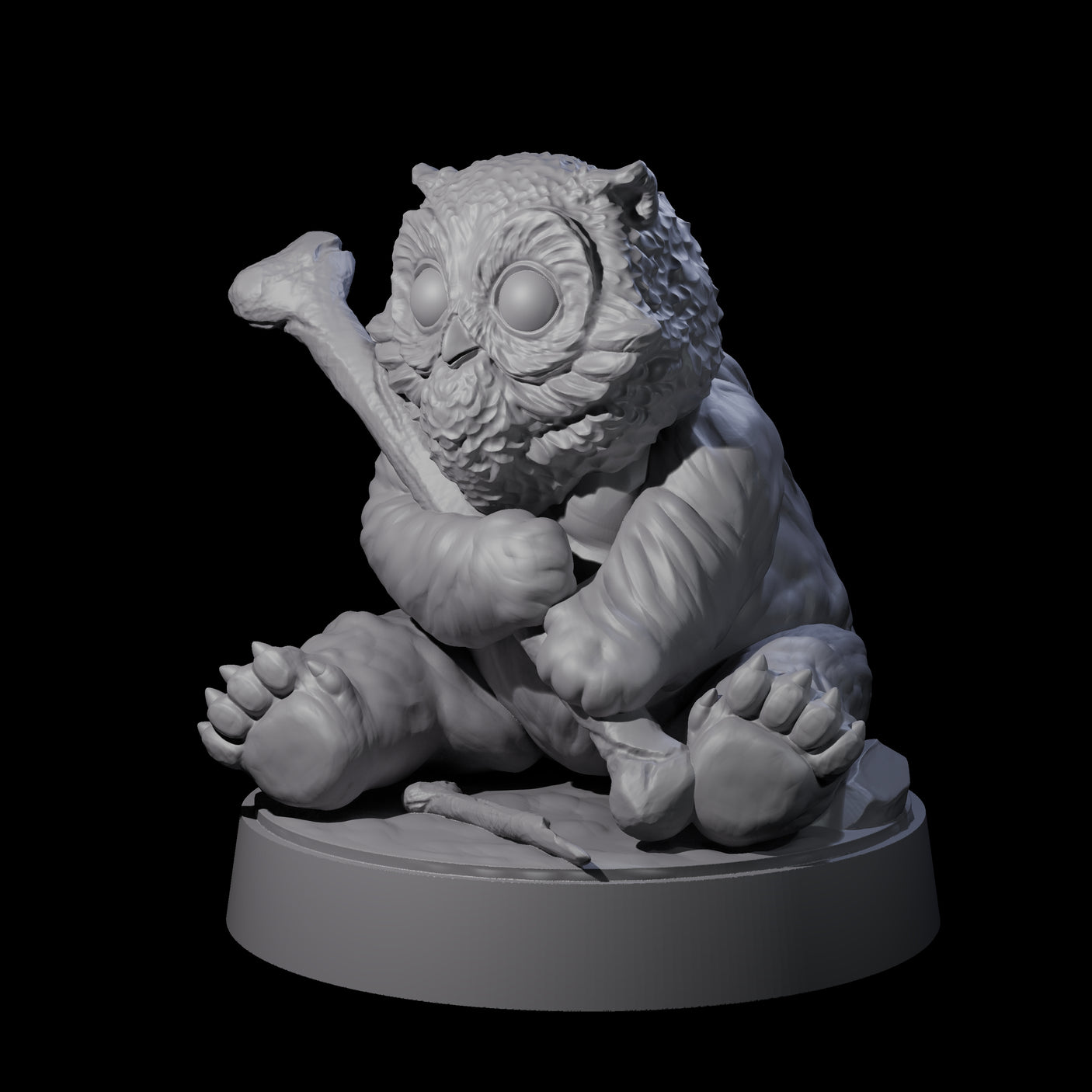 Cute Owlbear Cub Miniature for Dungeons and Dragons, Pathfinder or other TTRPGs