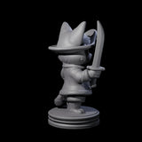 Cute Pirate Kitty A Miniature for Dungeons and Dragons, Pathfinder or other TTRPGs