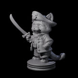 Cute Pirate Kitty B Miniature for Dungeons and Dragons, Pathfinder or other TTRPGs
