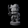 Cute Pirate Kitty B Miniature for Dungeons and Dragons, Pathfinder or other TTRPGs