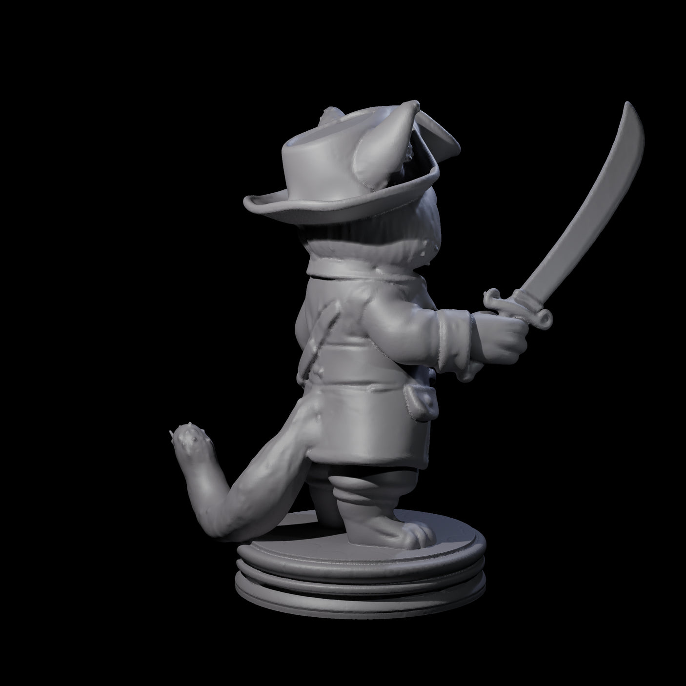 Cute Pirate Kitty C Miniature for Dungeons and Dragons, Pathfinder or other TTRPGs