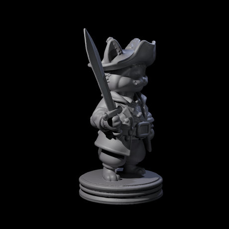 Cute Pirate Kitty D Miniature for Dungeons and Dragons, Pathfinder or other TTRPGs