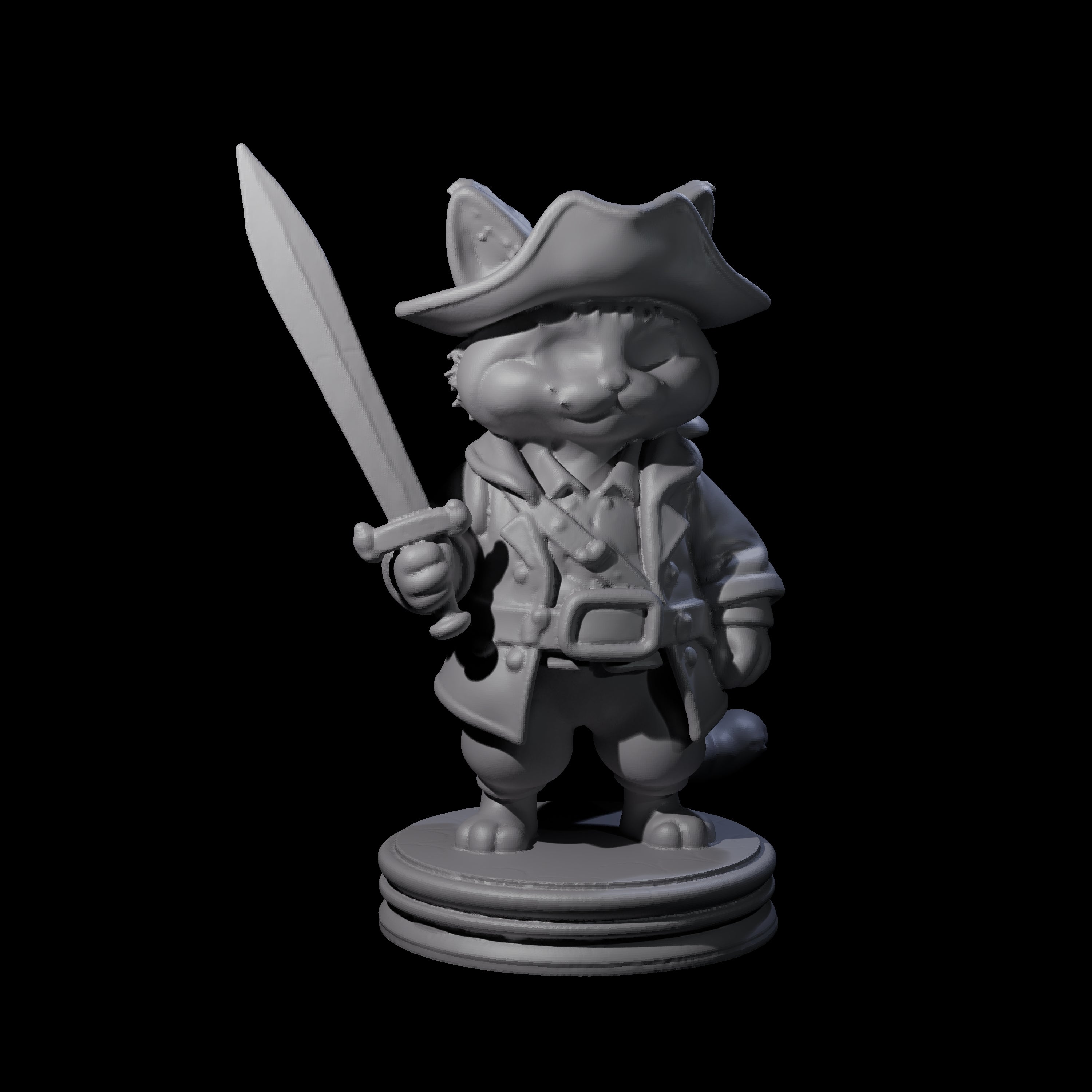 Cute Pirate Kitty D Miniature for Dungeons and Dragons, Pathfinder or other TTRPGs