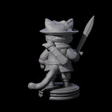 Cute Pirate Kitty D Miniature for Dungeons and Dragons, Pathfinder or other TTRPGs