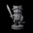 Cute Pirate Kitty D Miniature for Dungeons and Dragons, Pathfinder or other TTRPGs