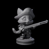 Cute Pirate Kitty E Miniature for Dungeons and Dragons, Pathfinder or other TTRPGs