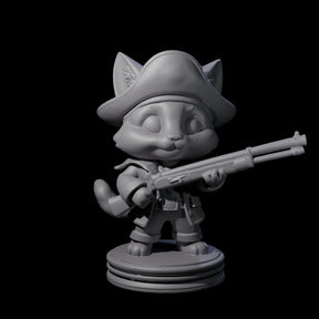 Cute Pirate Kitty E Miniature for Dungeons and Dragons, Pathfinder or other TTRPGs