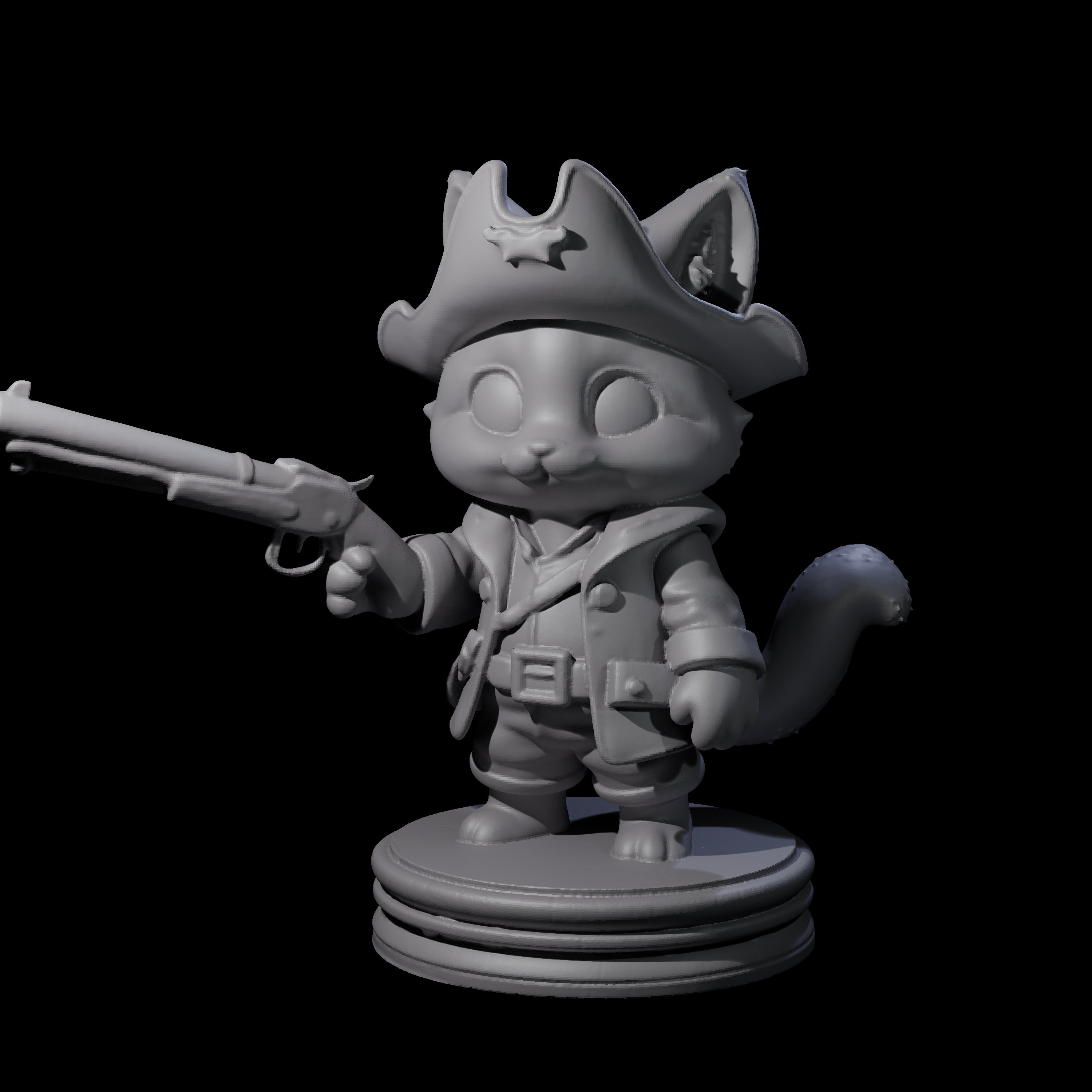 Cute Pirate Kitty F Miniature for Dungeons and Dragons, Pathfinder or other TTRPGs