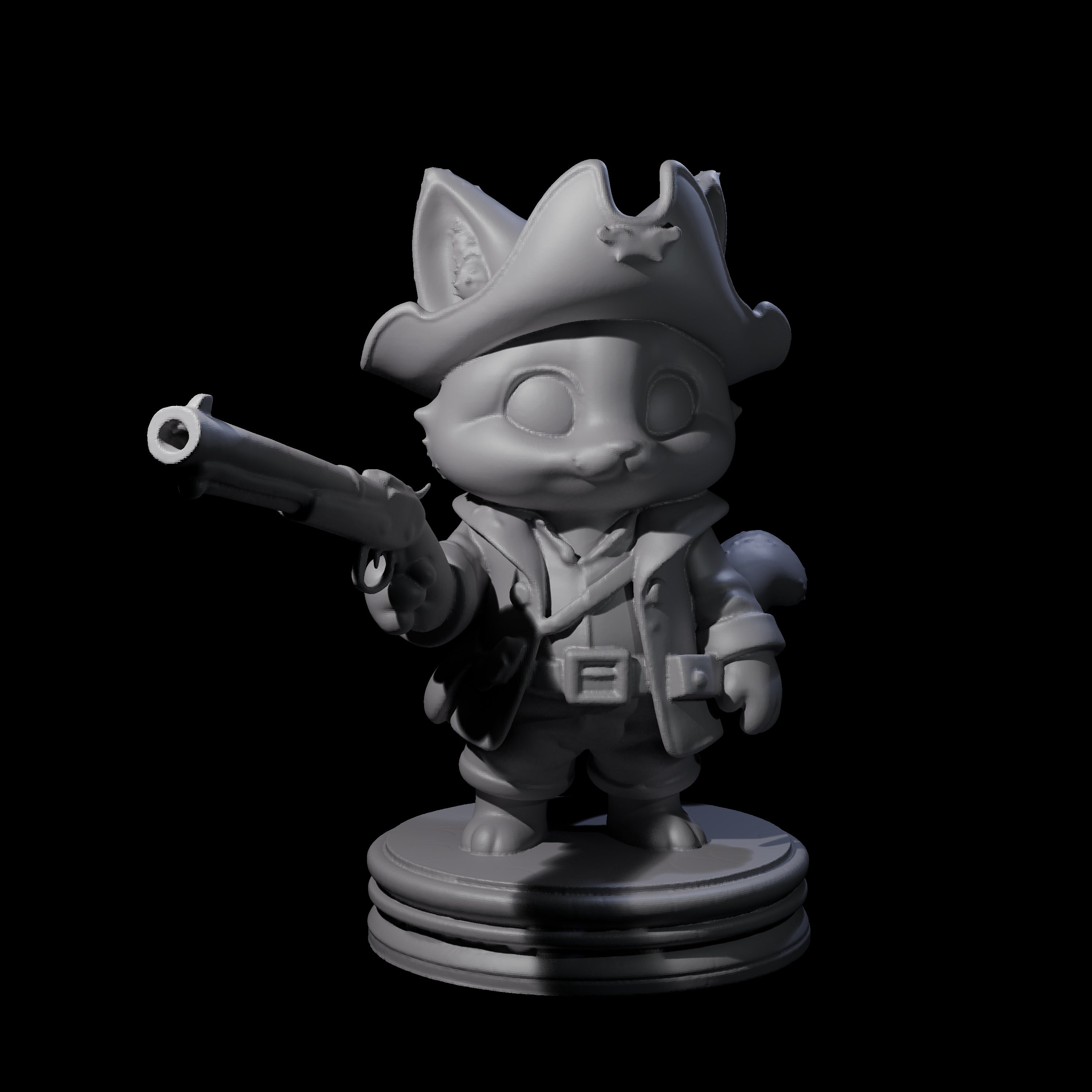 Cute Pirate Kitty F Miniature for Dungeons and Dragons, Pathfinder or other TTRPGs