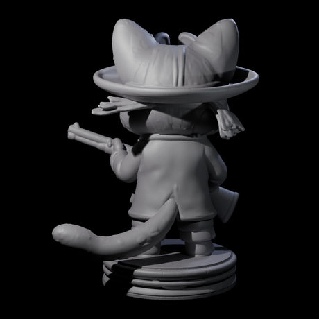 Cute Pirate Kitty H Miniature for Dungeons and Dragons, Pathfinder or other TTRPGs