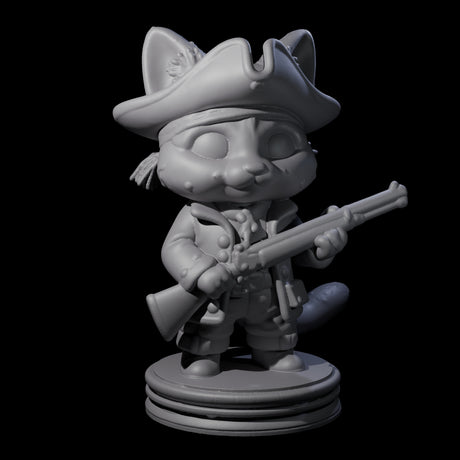 Cute Pirate Kitty H Miniature for Dungeons and Dragons, Pathfinder or other TTRPGs