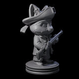 Cute Pirate Kitty H Miniature for Dungeons and Dragons, Pathfinder or other TTRPGs