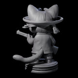 Cute Pirate Kitty H Miniature for Dungeons and Dragons, Pathfinder or other TTRPGs