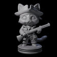 Cute Pirate Kitty H Miniature for Dungeons and Dragons, Pathfinder or other TTRPGs