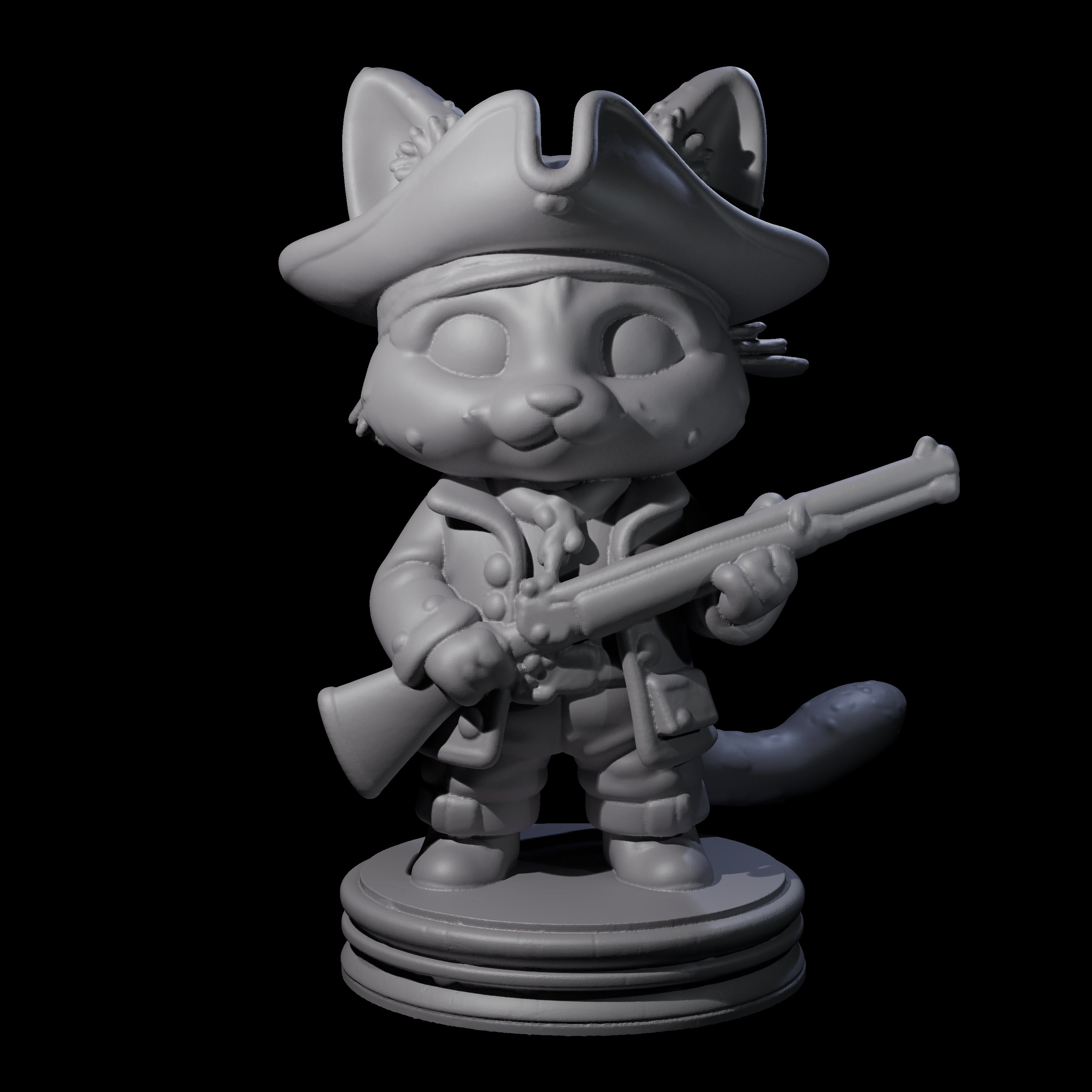 Cute Pirate Kitty H Miniature for Dungeons and Dragons, Pathfinder or other TTRPGs