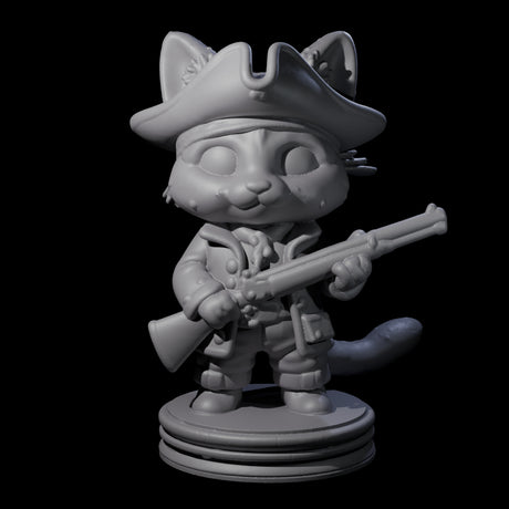 Cute Pirate Kitty H Miniature for Dungeons and Dragons, Pathfinder or other TTRPGs