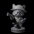 Cute Pirate Kitty I Miniature for Dungeons and Dragons, Pathfinder or other TTRPGs