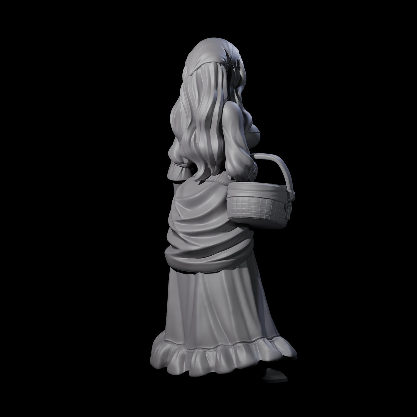 Cute Villager on Errands Miniature for Dungeons and Dragons, Pathfinder or other TTRPGs