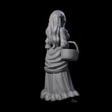 Cute Villager on Errands Miniature for Dungeons and Dragons, Pathfinder or other TTRPGs