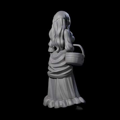 Cute Villager on Errands Miniature for Dungeons and Dragons, Pathfinder or other TTRPGs