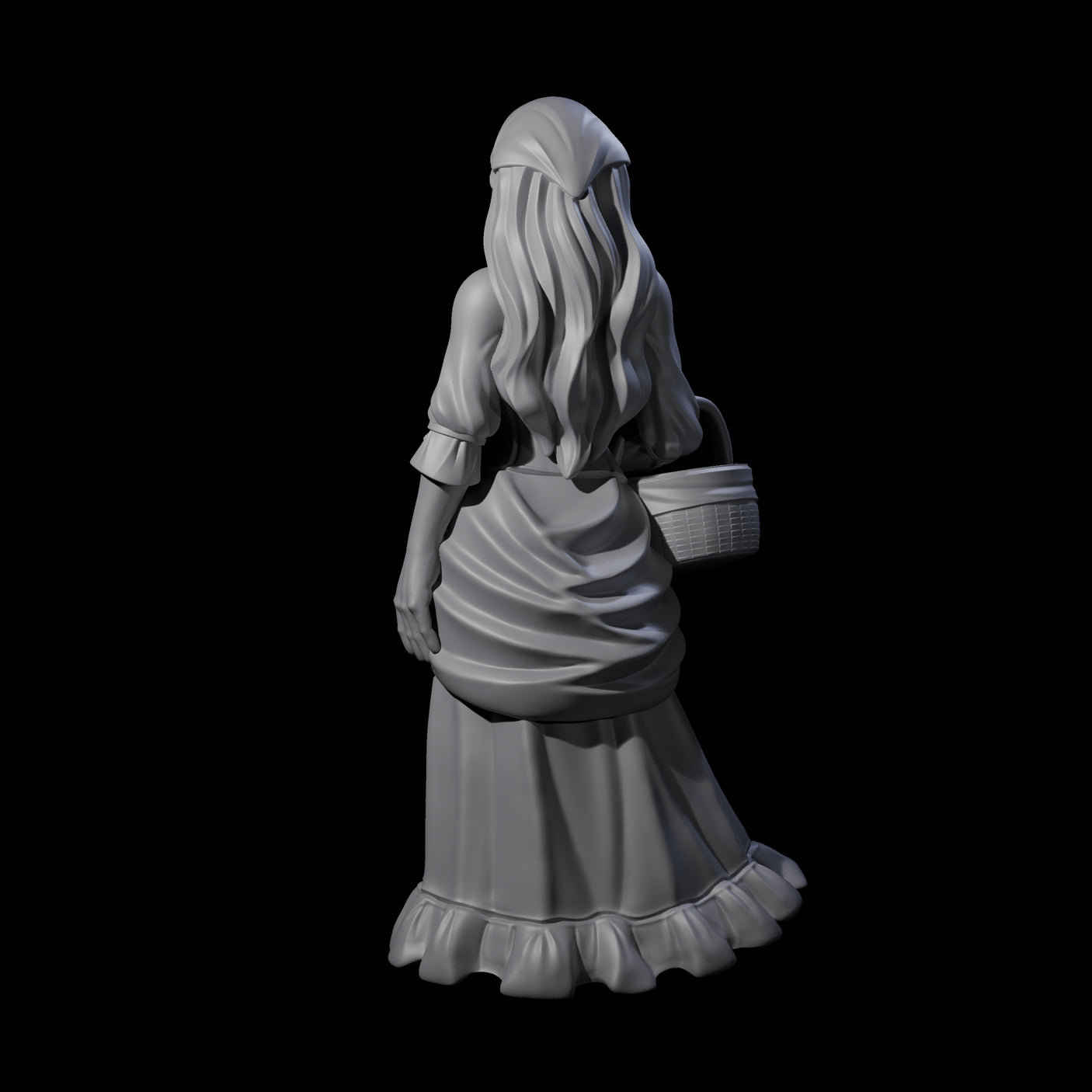 Cute Villager on Errands Miniature for Dungeons and Dragons, Pathfinder or other TTRPGs