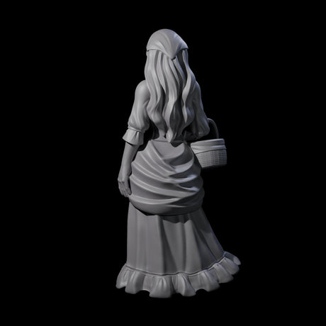 Cute Villager on Errands Miniature for Dungeons and Dragons, Pathfinder or other TTRPGs