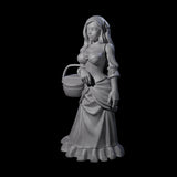 Cute Villager on Errands Miniature for Dungeons and Dragons, Pathfinder or other TTRPGs