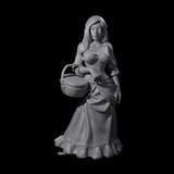 Cute Villager on Errands Miniature for Dungeons and Dragons, Pathfinder or other TTRPGs