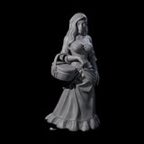 Cute Villager on Errands Miniature for Dungeons and Dragons, Pathfinder or other TTRPGs