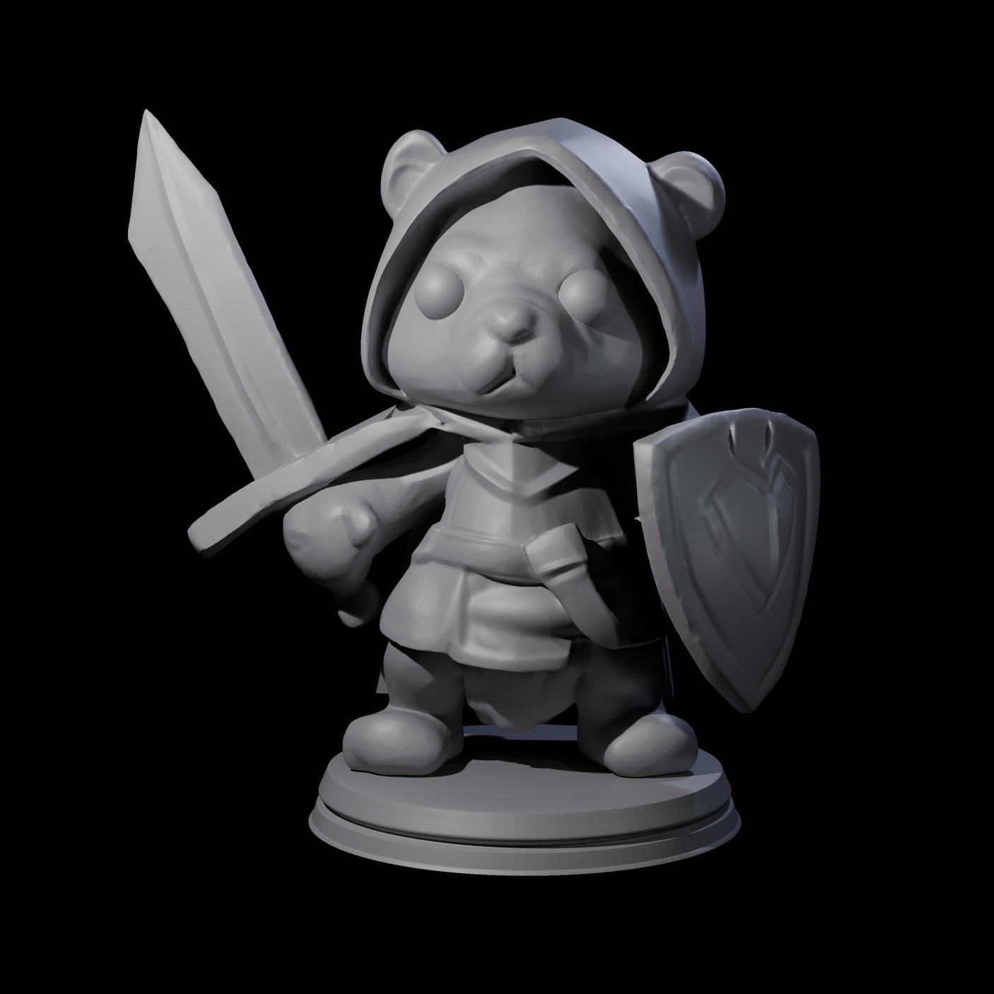 Cute Woodland Ursine C Miniature for Dungeons and Dragons, Pathfinder or other TTRPGs