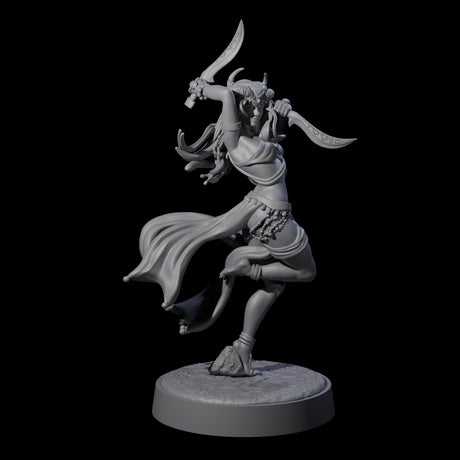 Dancing Tiefling Rogue Miniature for Dungeons and Dragons, Pathfinder or other TTRPGs