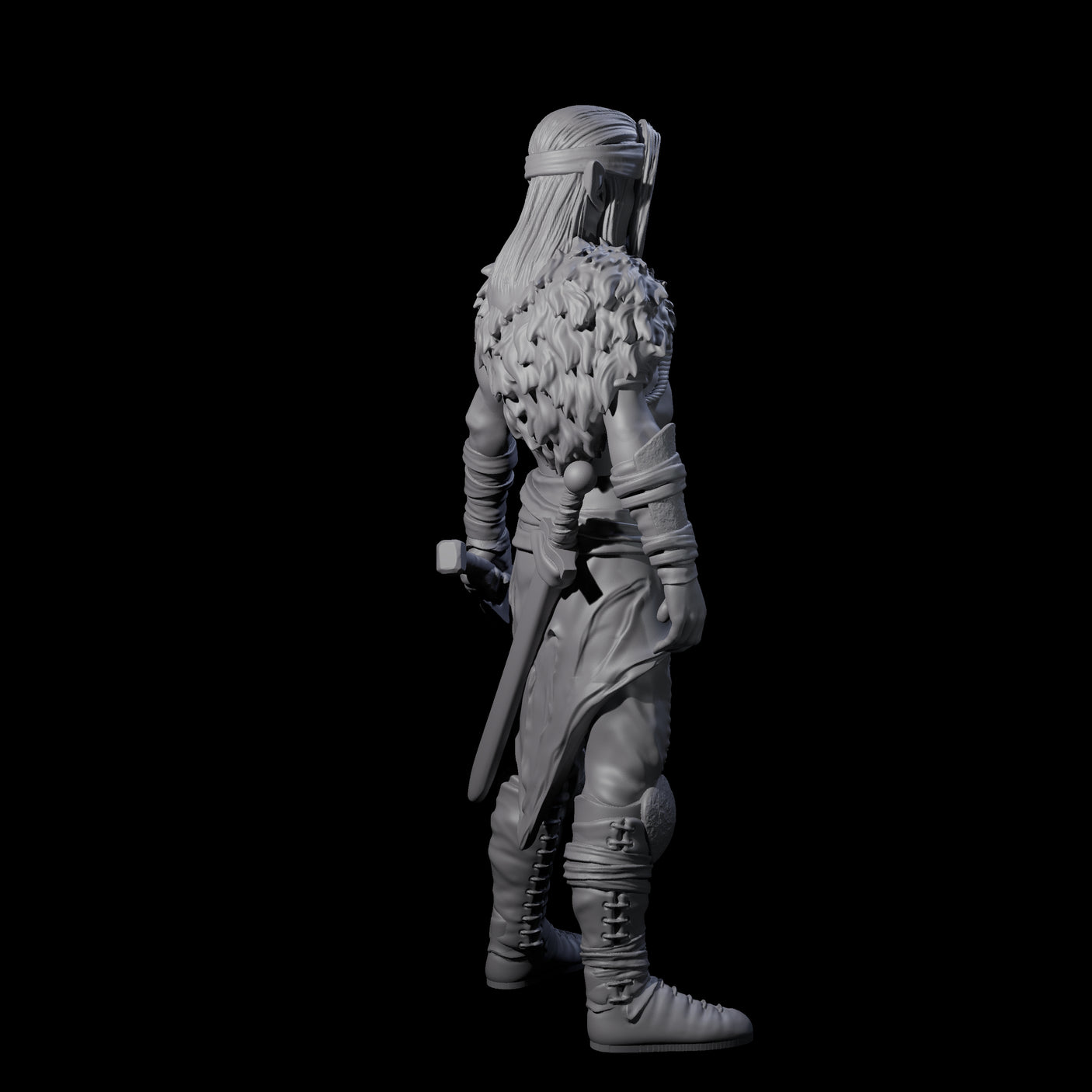 Dangerous Elf Barbarian Miniature for Dungeons and Dragons, Pathfinder or other TTRPGs