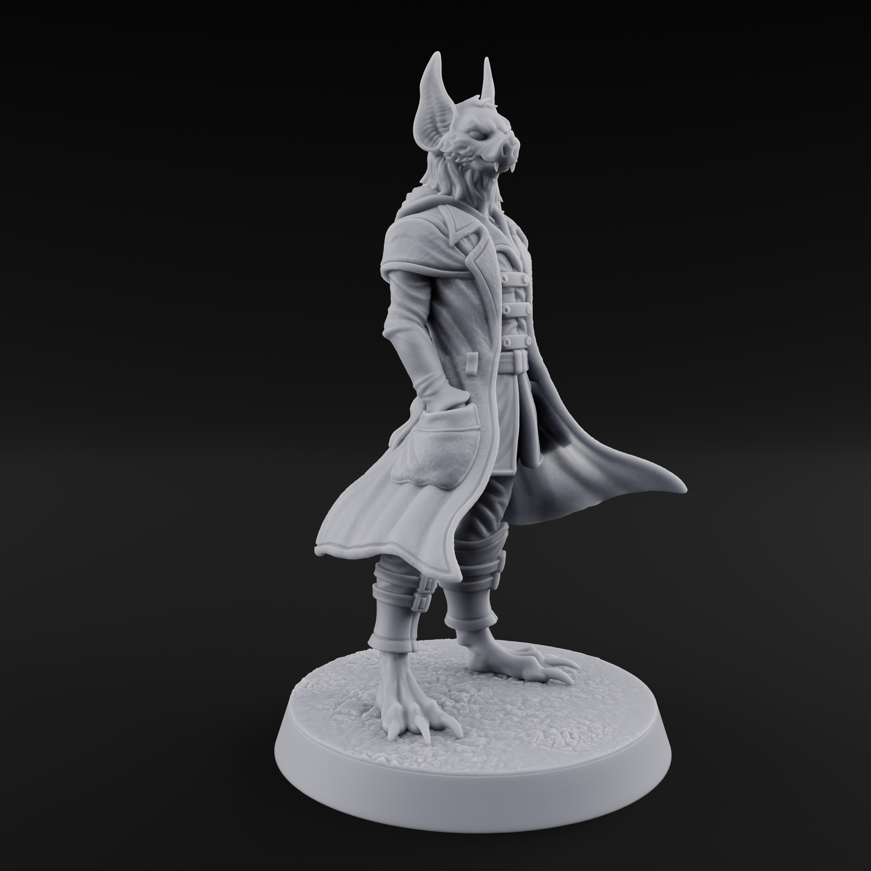 Dapper Werebat Nobleman Miniature for Dungeons and Dragons, Pathfinder or other TTRPGs