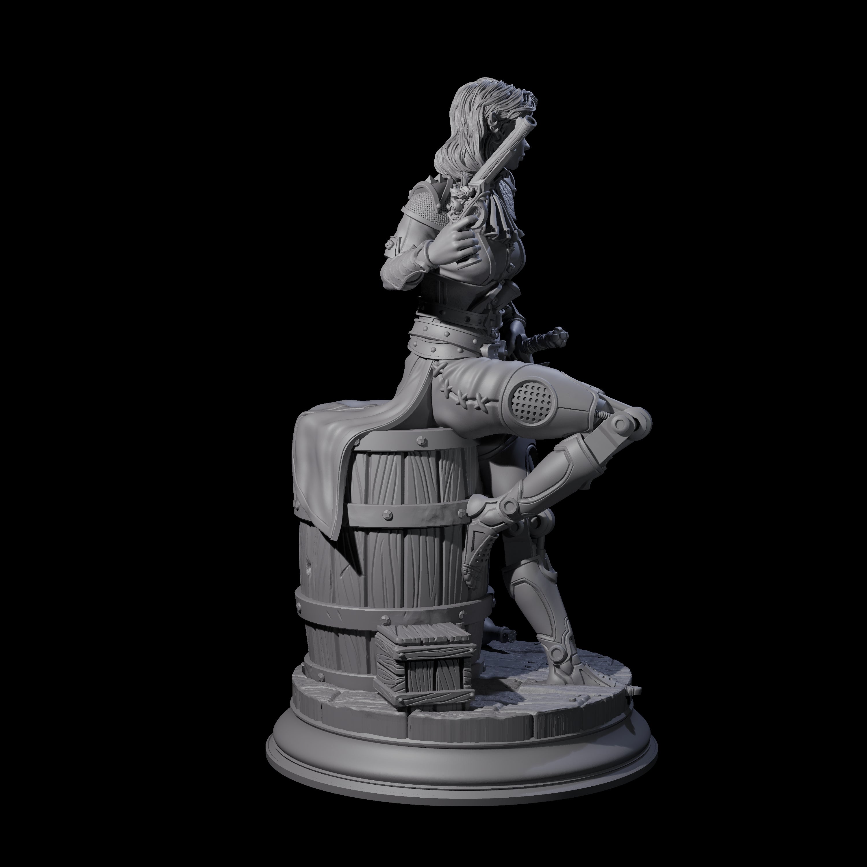 Daring Elf Gunslinger Miniature for Dungeons and Dragons, Pathfinder or other TTRPGs