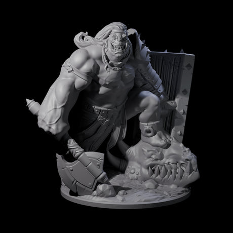 Daring Orc Warlord Miniature for Dungeons and Dragons, Pathfinder or other TTRPGs
