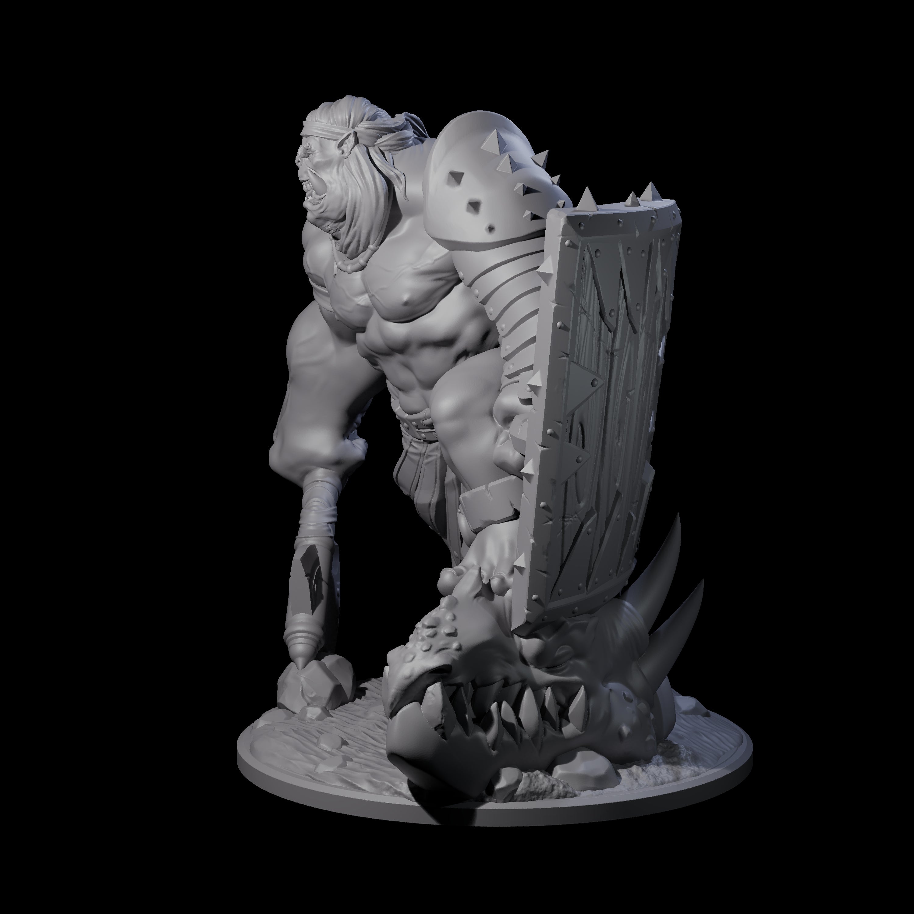 Daring Orc Warlord Miniature for Dungeons and Dragons, Pathfinder or other TTRPGs