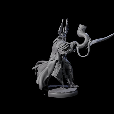 Dark Elf Trumpteer A Miniature for Dungeons and Dragons, Pathfinder or other TTRPGs