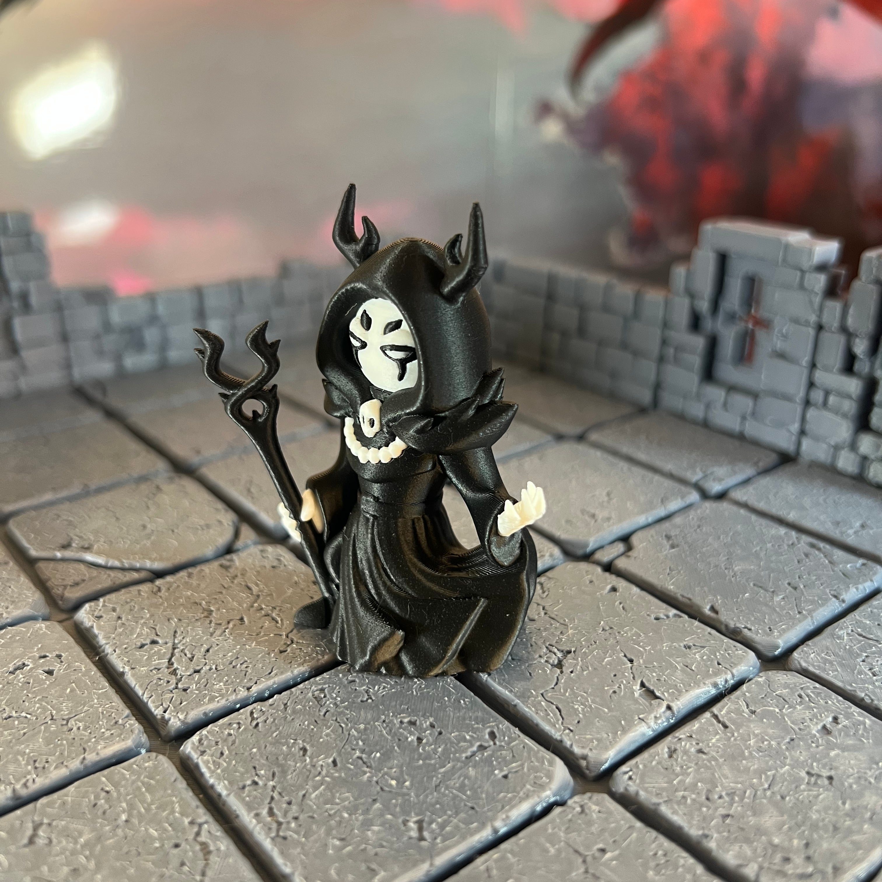 Dark Wizard Magic Sorcerer Multicolour Table Ready Miniature Miniature for Dungeons and Dragons, Pathfinder or other TTRPGs