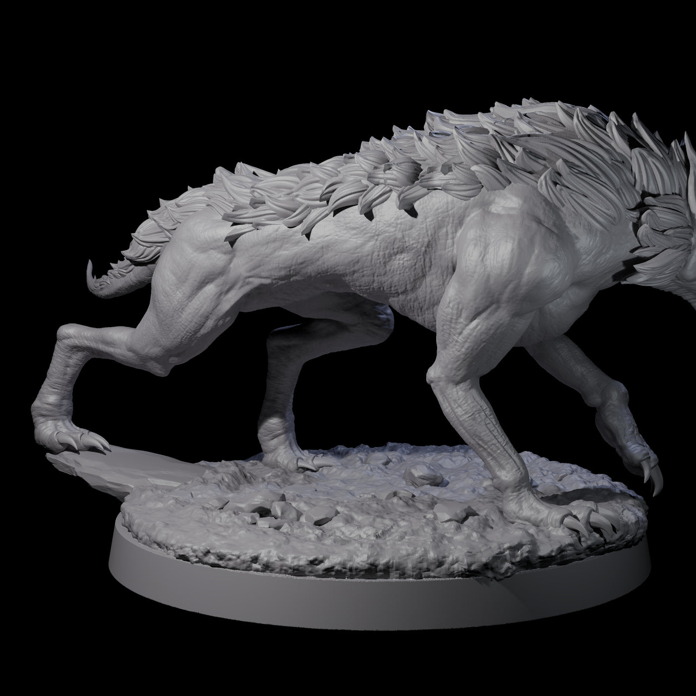 Dastardly Worg A Miniature for Dungeons and Dragons, Pathfinder or other TTRPGs