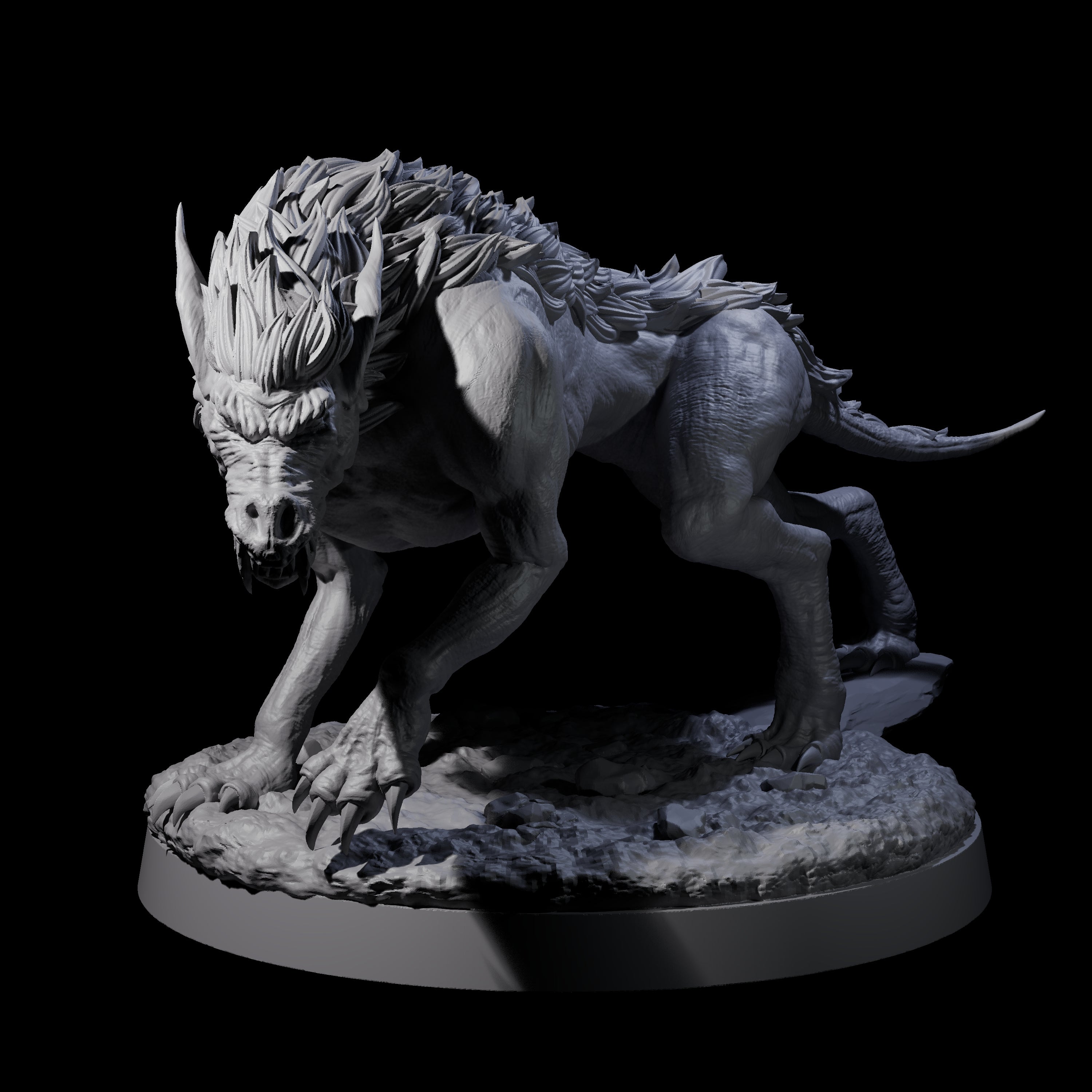 Dastardly Worg A Miniature for Dungeons and Dragons, Pathfinder or other TTRPGs