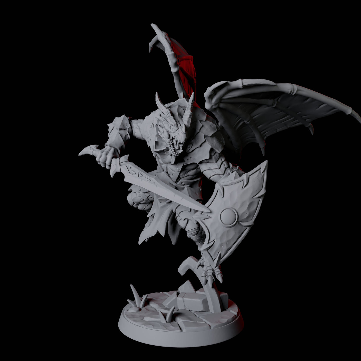 Dauntless Dragonborn Fighter A Miniature for Dungeons and Dragons, Pathfinder or other TTRPGs
