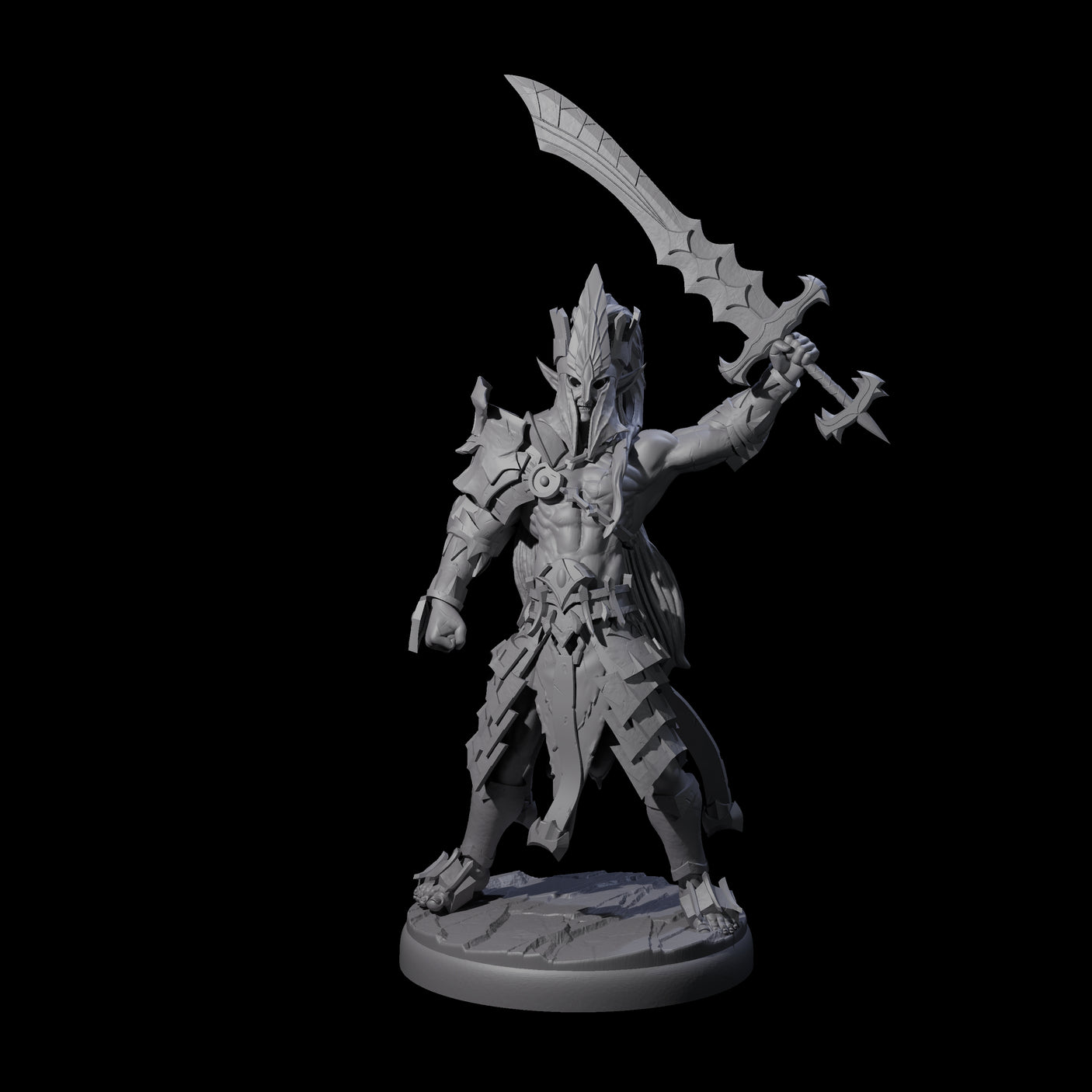 Deadly Dark Elf Marauder Champion Miniature for Dungeons and Dragons, Pathfinder or other TTRPGs