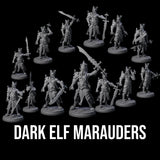 Deadly Dark Elf Marauder Company Miniature for Dungeons and Dragons, Pathfinder or other TTRPGs