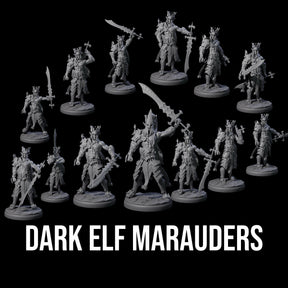 Deadly Dark Elf Marauder Company Miniature for Dungeons and Dragons, Pathfinder or other TTRPGs