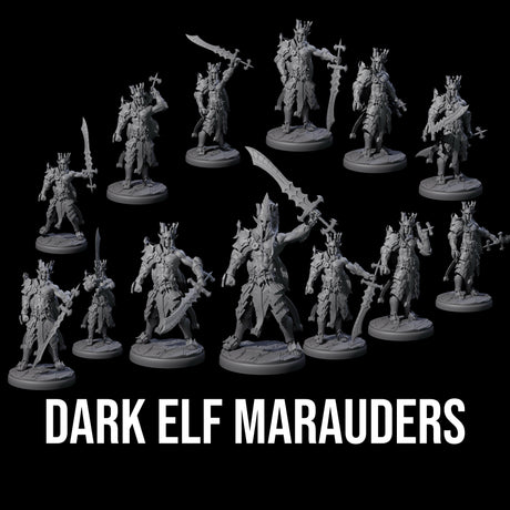 Deadly Dark Elf Marauder Company Miniature for Dungeons and Dragons, Pathfinder or other TTRPGs