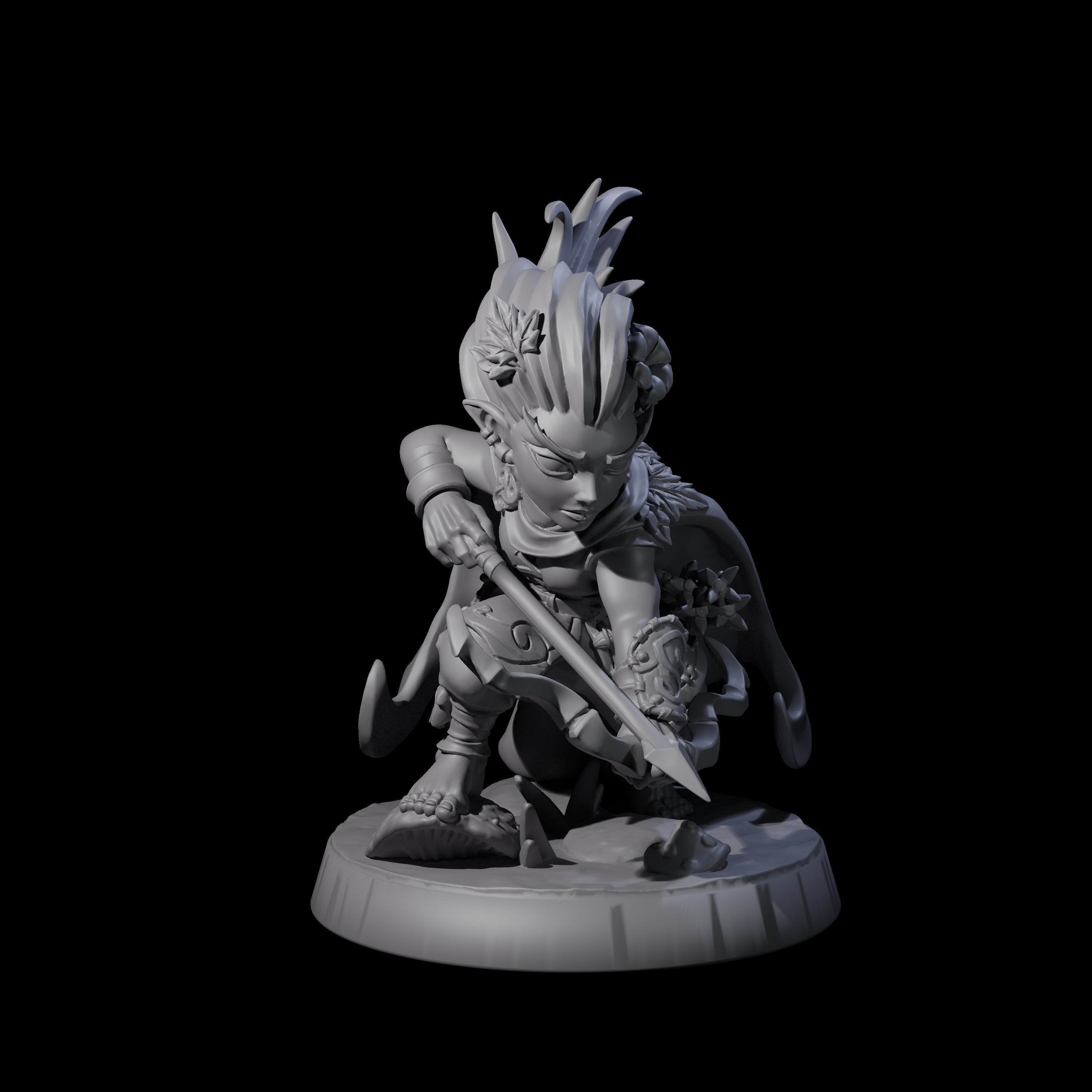 Deadly Forest Halfling Hunter Miniature for Dungeons and Dragons, Pathfinder or other TTRPGs