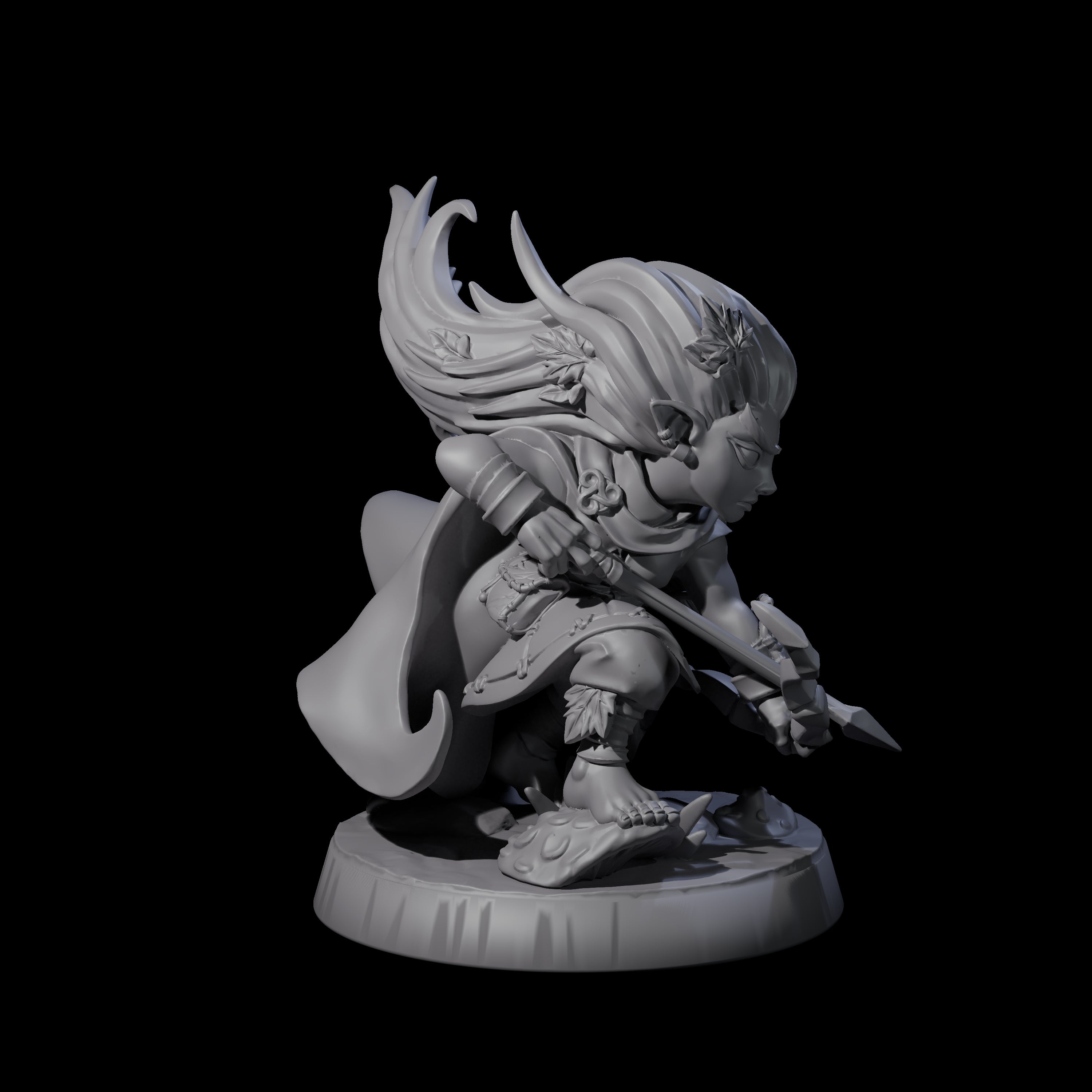 Deadly Forest Halfling Hunter Miniature for Dungeons and Dragons, Pathfinder or other TTRPGs