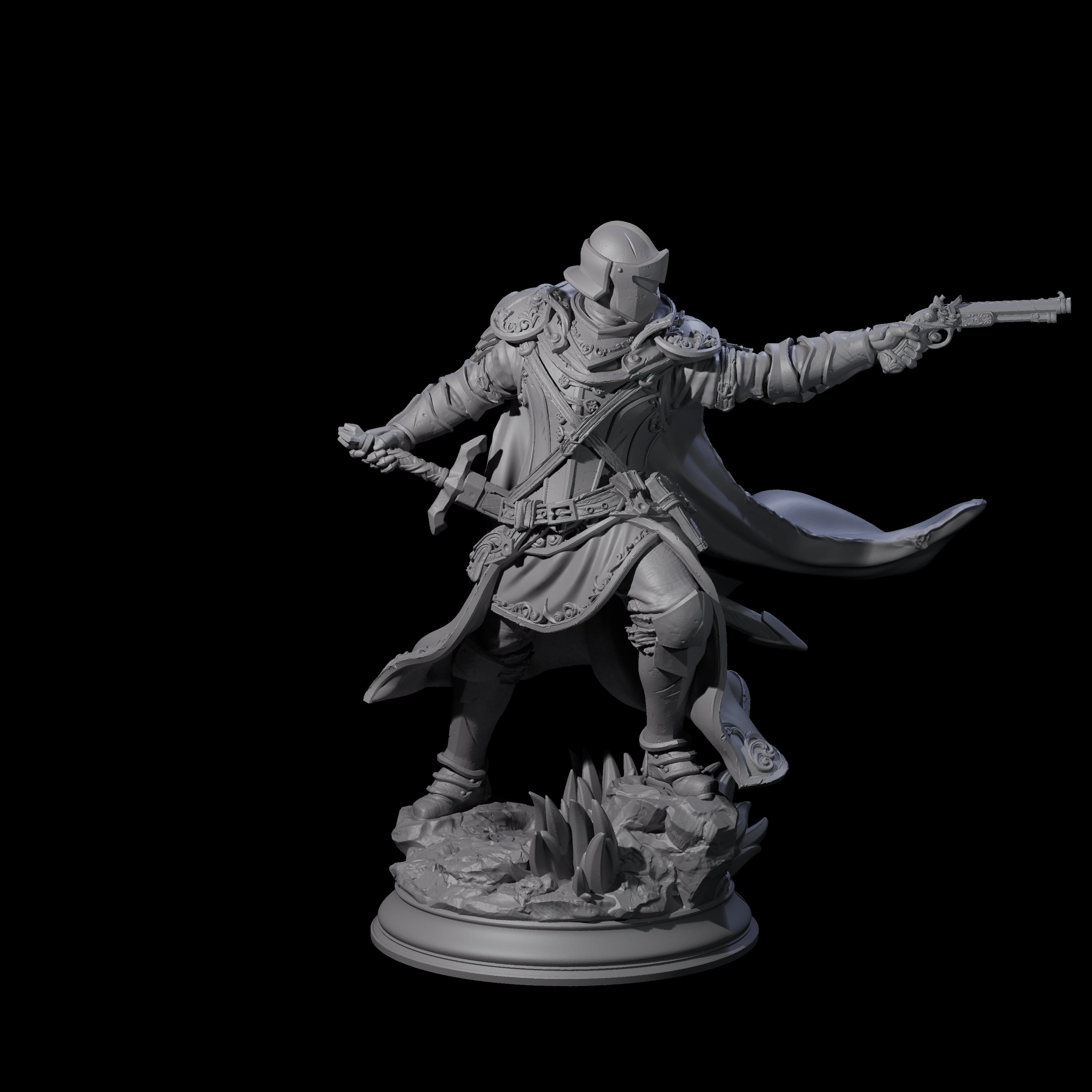 Deadly Human Gunslinger Miniature for Dungeons and Dragons, Pathfinder or other TTRPGs